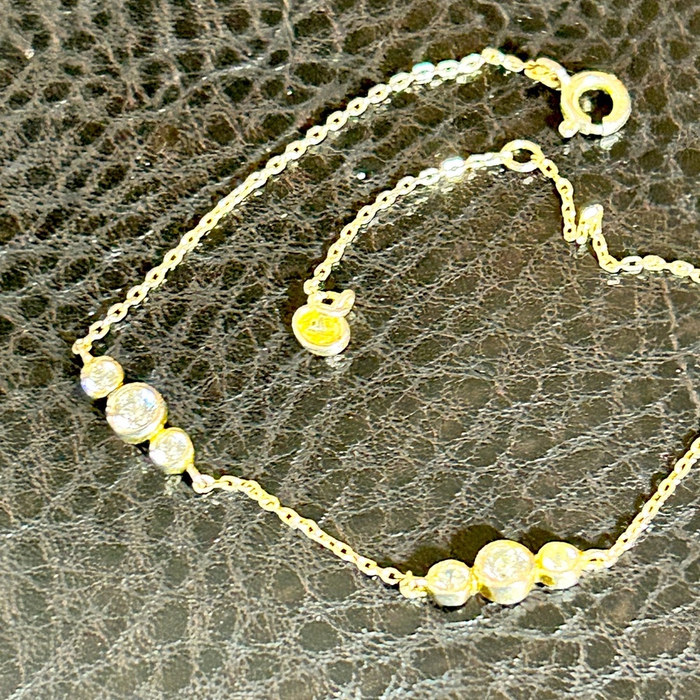 Silpada Elegant Gold Bracelet with 3 Crystal Accents in evenly spaced rows.